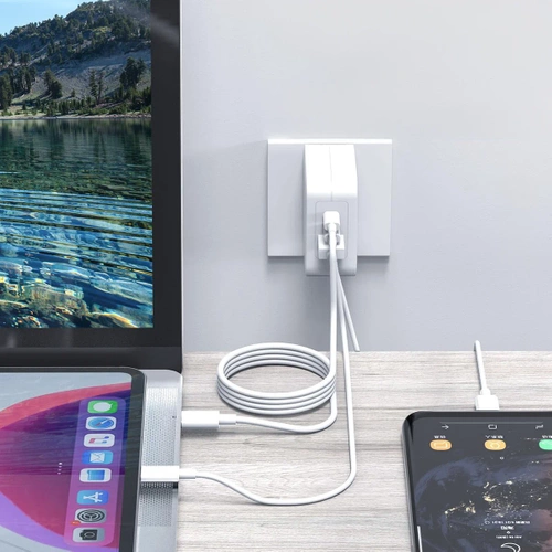 GAN | 65W vægoplader med USB-C-porte og USB 3.0-port