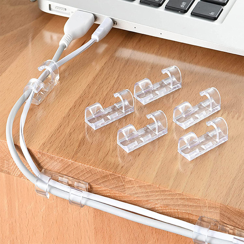 KZ-D58 | Set van 10 kabel- en draadorganizers | Clips met 3M nano-plakband | Transparant