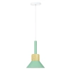 Lampada a sospensione con paralume verde e legno | stile minimalista scandinavo con portalampada E27 | YG-XD002B-G