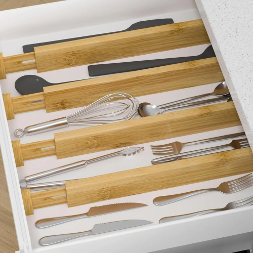 Furniture Organizer for Drawer | Bamboo, Adjustable Furniture Dividers | KBT-D456