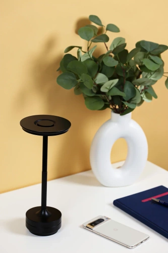 HJA-25-NOIR | Lampe de table à trois couleurs de lumière | Lampe de nuit avec batterie intégrée