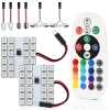 RGB LED-paneelkit | 2 LED-panelen 24 SMD 5050 RGB | Kleurafstandsbediening | C5W- en W5W-adapters