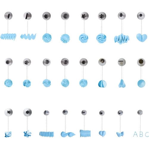 FM-034-СИНІЙ | Кондитерський мішок + 24 поради | лопатки для формування тіста