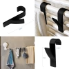 PG-Y03-BLACK | Bathroom hook for towel | Handle mounted on a radiator, radiator | Set of hooks