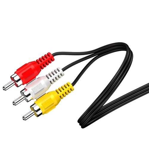Audio-video kábel mini jack 3,5 mm TRRS | 3× RCA 1,5 m – AV kábel TV-hez, projektorhoz, házimozihoz | AV-C1.5M-B