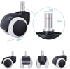 LXL-P50MM-5PZ | Ruote universali per sedia da ufficio | Set di 5 rotelle per mobili | Ruote per sedia girevole