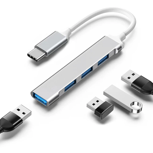 USB-Hub | USB-C auf 4x USB-A Adapter, 4-in-1 Verteiler | Hub
