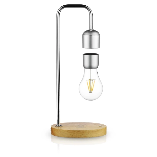 LED-Tischleuchte mit magnetischer Schwebe | Induktive Ladestation | Nachtleuchte | silber | HX-S007R1-SILVER