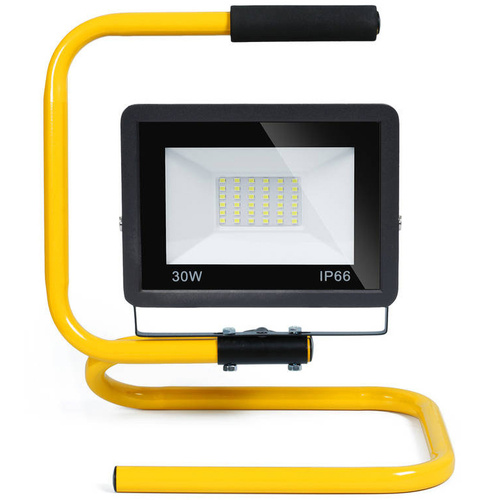 Преносим LED прожектор | 30 W | 2.850 lm | IP66 | работна лампа с дръжка за работилница и строителство