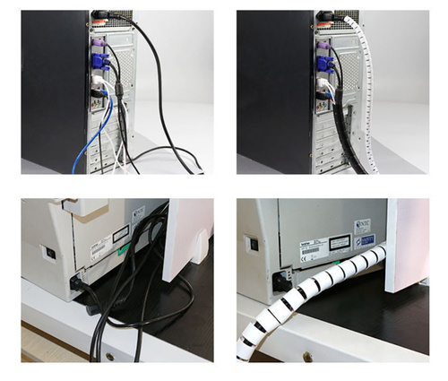 CRG-002-2.6M | Funda, organizador para cables y alambres | Blanco