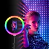Set luce ad anello RGB LED | 30 cm con treppiede 210 cm e telecomando | per trucco e video | SENY-RGB-30CM