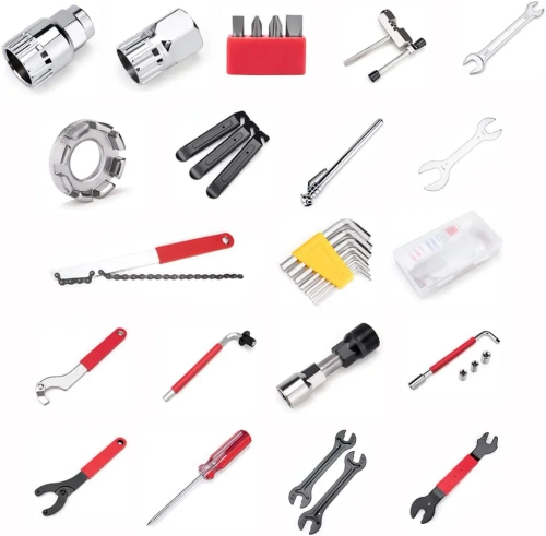 Set di utensili per bicicletta di grandi dimensioni in una valigetta da 44 pezzi | Set di utensili professionali in acciaio | Attrezzi di servizio universali | FZ044-B