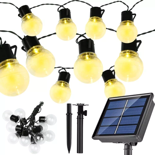 SDC-10LED-5M | Guirlande solaire LED, lampe de jardin | 10 ampoules LED | 5 mètres