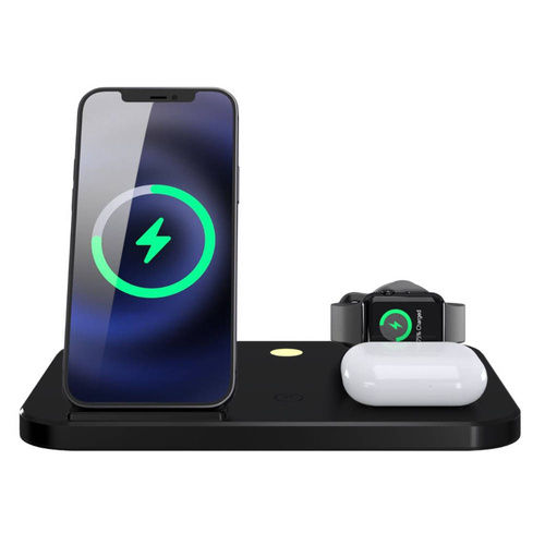 WD-04 | Estação de acoplamento para Apple iPhone AirPods Watch | Carregador sem fio de 15 W para telefone e fones de ouvido | Versão de viagem