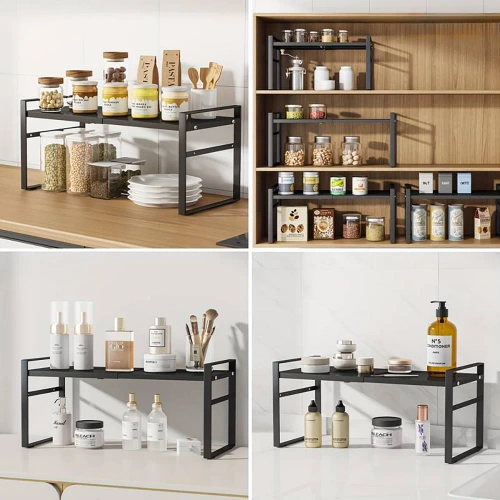 MSK-L50CM-B | Badeværelseshylde til kosmetik | Køkkenstand i metal | Krydderihylde | Fritstående hylde