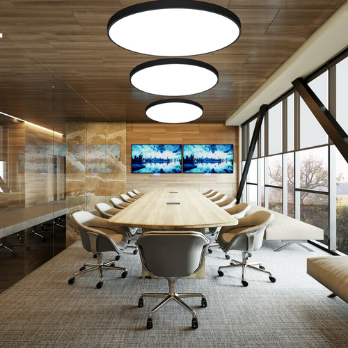 LPL-005 | Hanging LED ceiling lamp 100W | round full | aluminum | CCD not blinking | Φ100x6