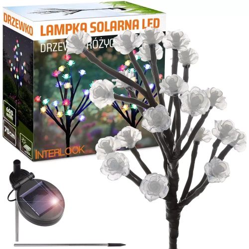 FLD-08-C | Solární zahradní lampa LED Strom s růžemi | 70 cm, 600 mAh