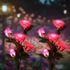 FLD-35-ROSA | Flor solar | Lâmpada solar LED para jardim Rosas rosa | 74cm, 600mAh