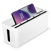 JB2318-Bianco | Organizzatore di cavi tipo BOX con supporto per telefono | Contenitore per piattine e cavi