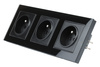 F60-SC80-3 | Tomada tripla com aterramento F60 com moldura | Vidro temperado preto | 230 V