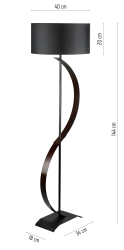 Stehleuchte | modernes Design, Metall | schwarz | DYT-L400-BLACK