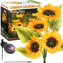 FLD-36-AMARILLO | Flor solar | Lámpara solar LED para jardín Girasoles | 75 cm, 600 mAh