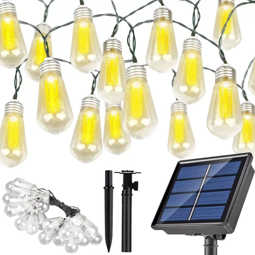 SDC-S20LED-6M | Guirlande solaire LED, lampe de jardin | 20 ampoules LED | 6 mètres