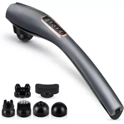 YT-1706-GRIS | Masseur avec embouts remplaçables | Massage du dos par vibrations | Un pistolet de massage qui aide à combattre la cellulite