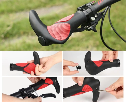 Fahrradgriffe ergonomisch mit Bar Ends | rutschfeste Lenkergriffe für MTB, Trekking | BHD-233