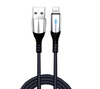 UC-010 | Bliksem (iPhone) 1M | Versterkte USB-kabel met LED en aluminium connectoren voor je telefoon