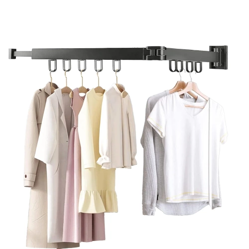 LYJ-D60-GRAY | Foldable clothes hanger | Foldable dryer | Wall rail with hooks