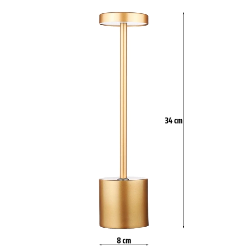 HJA28-ROSEGOLD-2 | 34 cm Table lamp with built-in battery | Night lamp with three light colors | Atmospheric lamp for hotels, restaurants