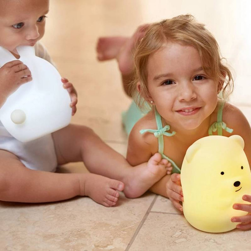 NL-04 | Lámpara LED RGB de silicona para niños | Oso de peluche LED | control remoto por infrarrojos
