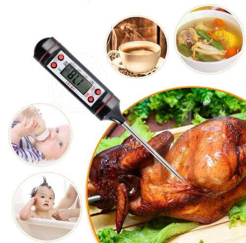 TP-101-ZWART | Digitale keukenthermometer | Thermometer met sonde | Een apparaat om de temperatuur van voedsel te controleren