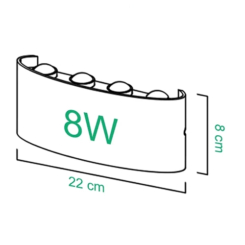 BD-C041-8W | Havelampe, udendørs LED facadevæglampe | op - ned | 8W, IP65
