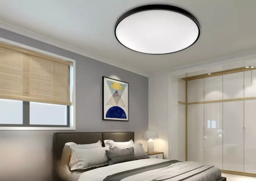 RLB-C30W-B | Fekete, kerek LED mennyezeti lámpa 24W | Nem villogó CCD felületre szerelt panel