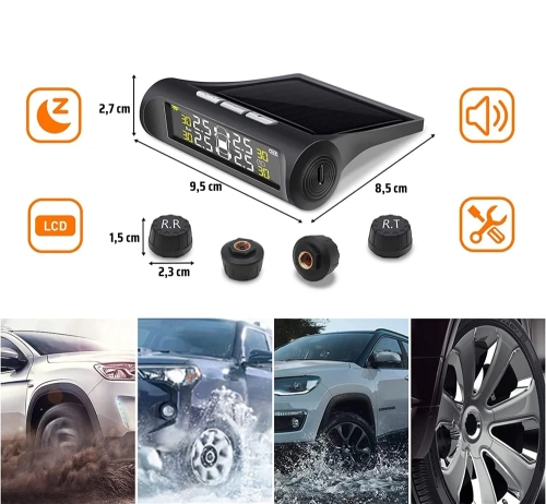 T1W-AA | Wireless TPMS system | 4 tire pressure and tire temperature sensors