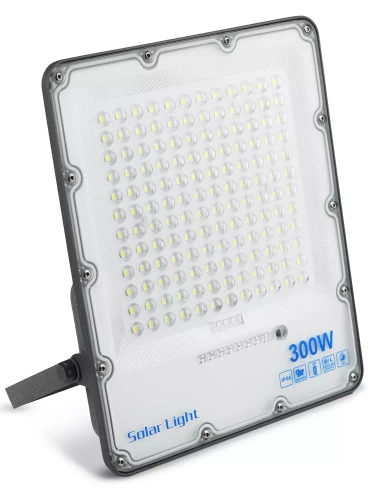 Rinkinys LED prožektorius 300W + Saulės kolektorius 6V/18W su nuotolinio valdymo pulteliu | 5000lm, 12000mAh, IP66