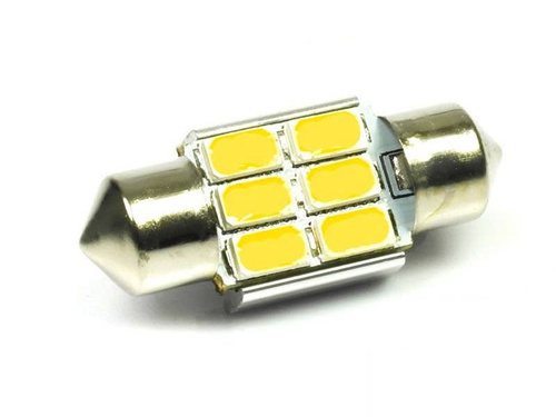 WW LED bilpære C5W 6 SMD 5630 CAN BUS Varm hvid