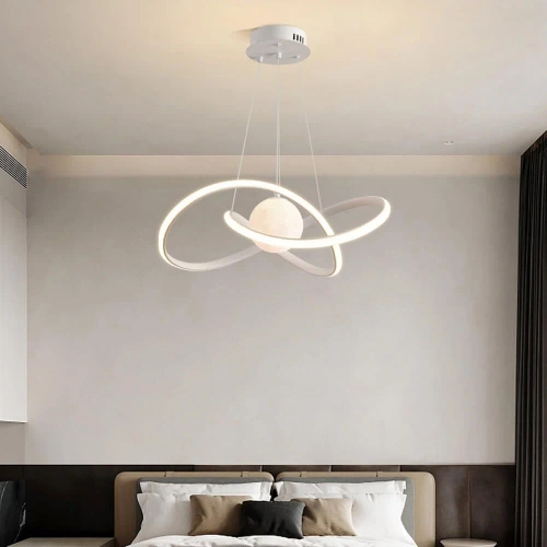 LED Hanging Lamp | Stylish Lamp with 3D Moon | RLT-60CM-72W-W