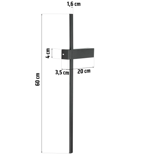 Aplique de pared moderno 60cm 10W | Lámpara de pared negra | Lámpara LED con temperatura de color de 4000K | YG-W003