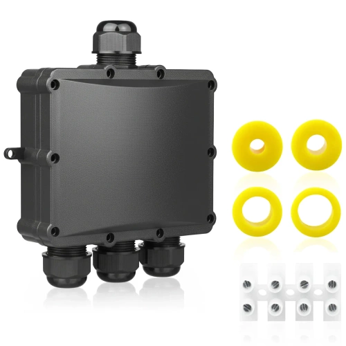 Caja de conexiones estanca IP68 para cables, 4 polos | Conector eléctrico 450 V 24 A para cables de 3–6 / 4–8 / 8–12 / 10–14 mm | M686-S