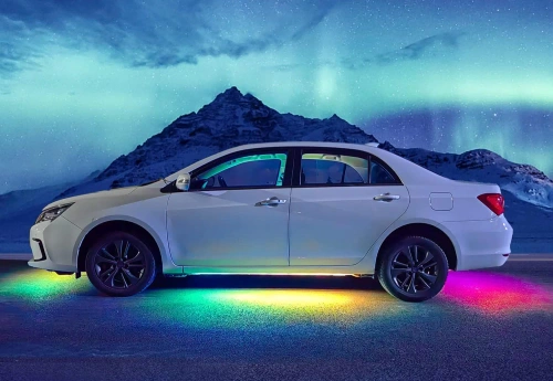 LED osvetlenie podvozku | Flexibilné RGB pásky | Bluetooth s aplikáciou pre telefón | Dĺžka popruhu: 90 cm x 2 a 120 cm x 2