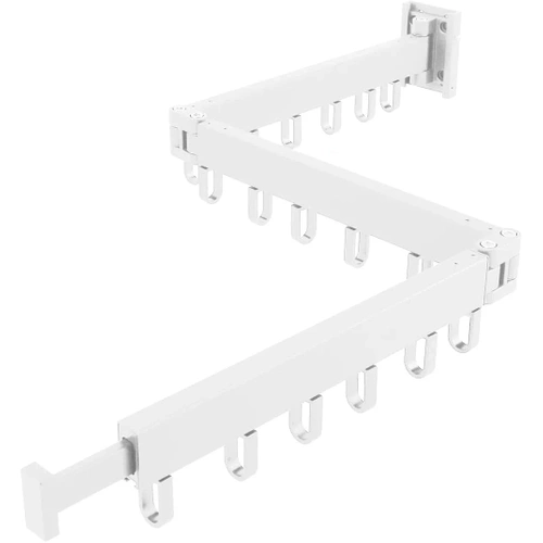 LYJ-T90-BLANCO | Percha plegable | Secadora plegable | Riel de pared con ganchos 