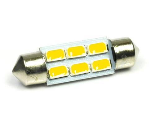 WW Auto LED žiarovka C5W 6 SMD 5630 Teplá biela