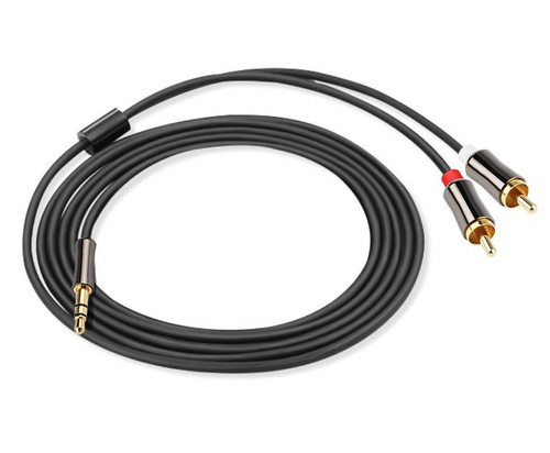 AC-3-3M-Sølv | Jack &lt;&gt; 2x RCA (Chinch) kabel | guldbelagte stik | HQ