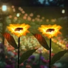 FLD-21-AMARILLO | Flor solar | Lámpara solar LED para jardín Girasol | 68 cm, 600 mAh