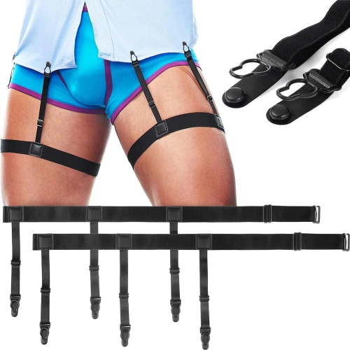 Hemd-Haltegurt | Sockenhalter zur Fixierung des Hemdes in Hose oder Rock | schwarz | MR-1004-BLACK