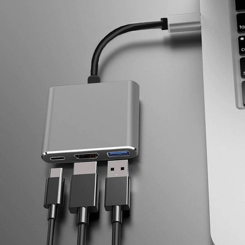 HDTC-20CM | USB-C Type-C 3.1 į HDMI / USB-C / USB adapteris | 4K | skirtas Macbook Air