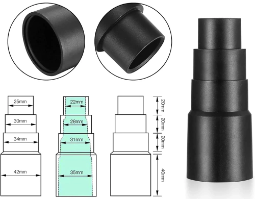 FLA-D04-ZWART | Stofzuigeropzetstuk | Adapter voor zuignap | Adapter voor stofzuigerslang